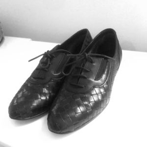 Black Italian Leather Laced Shoes